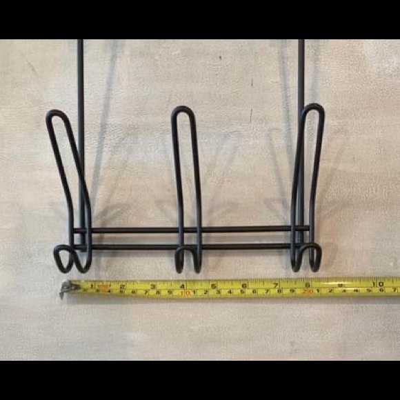 6 Hook Metal Over The Door Coat Hanger Black - Picture 4 of 8